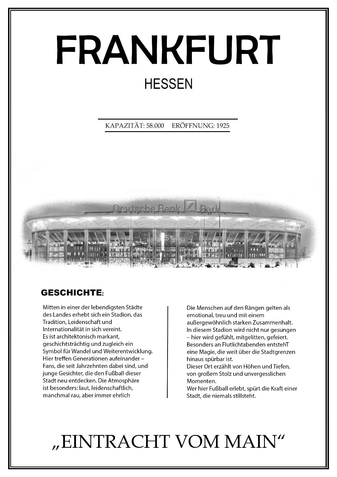 Frankfurt Stadion Leinwand