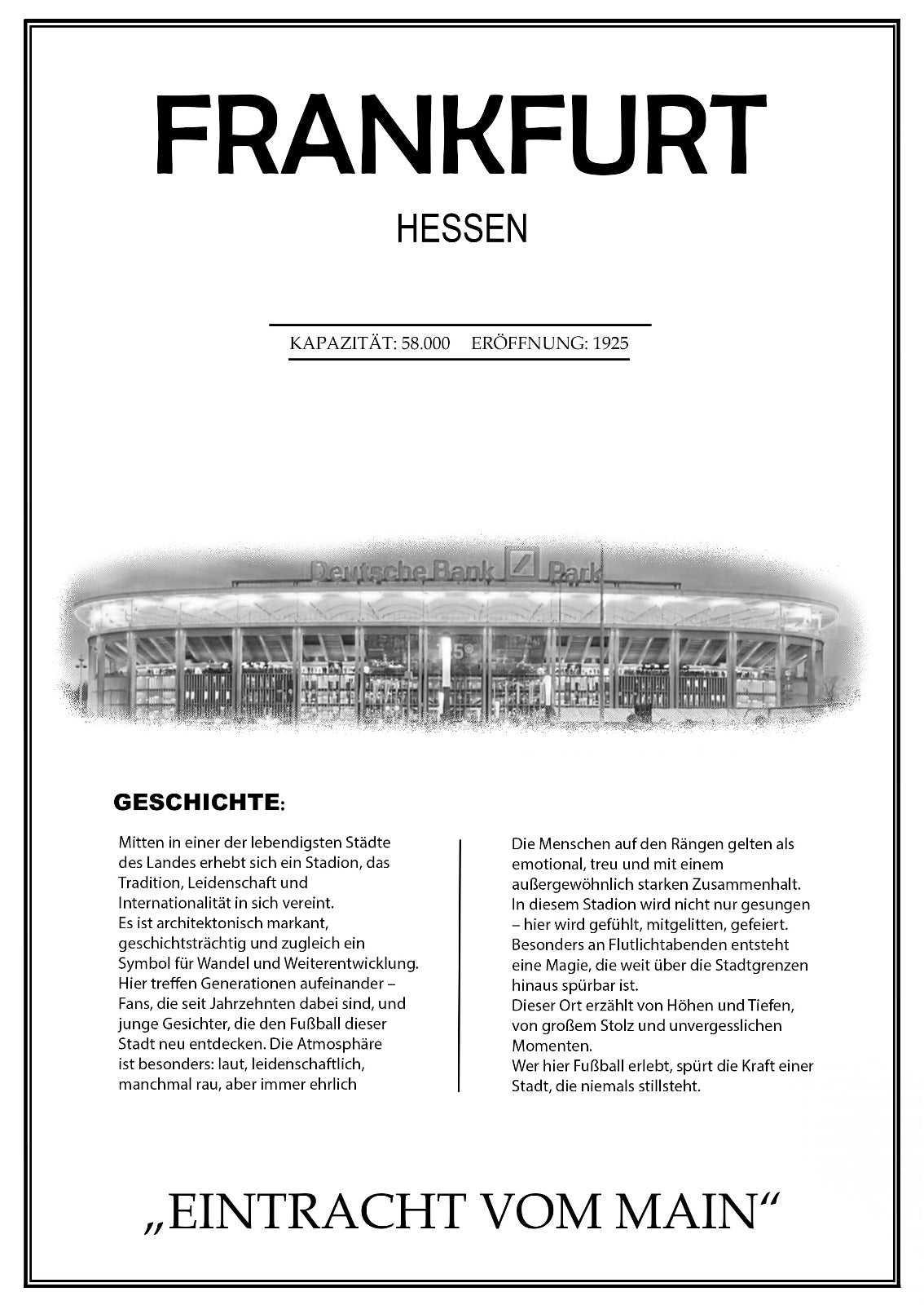 Frankfurt Stadion Leinwand