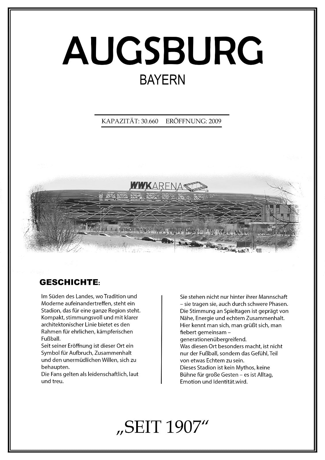Augsburg Stadion Leinwand