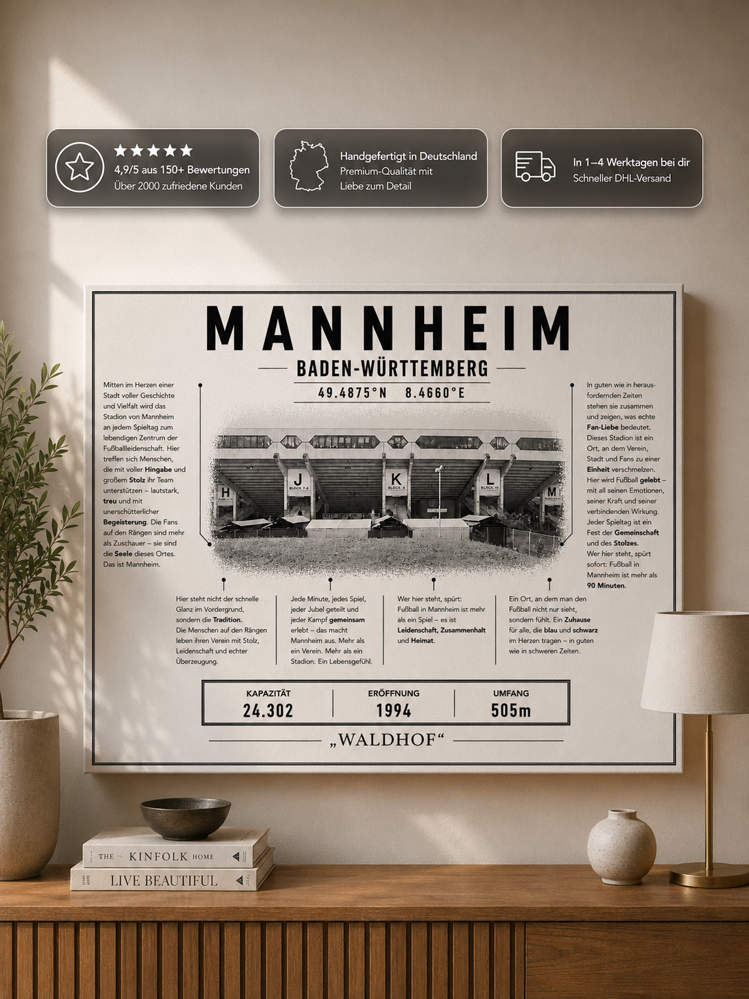 Mannheim Stadion Leinwand – Detailansicht 1