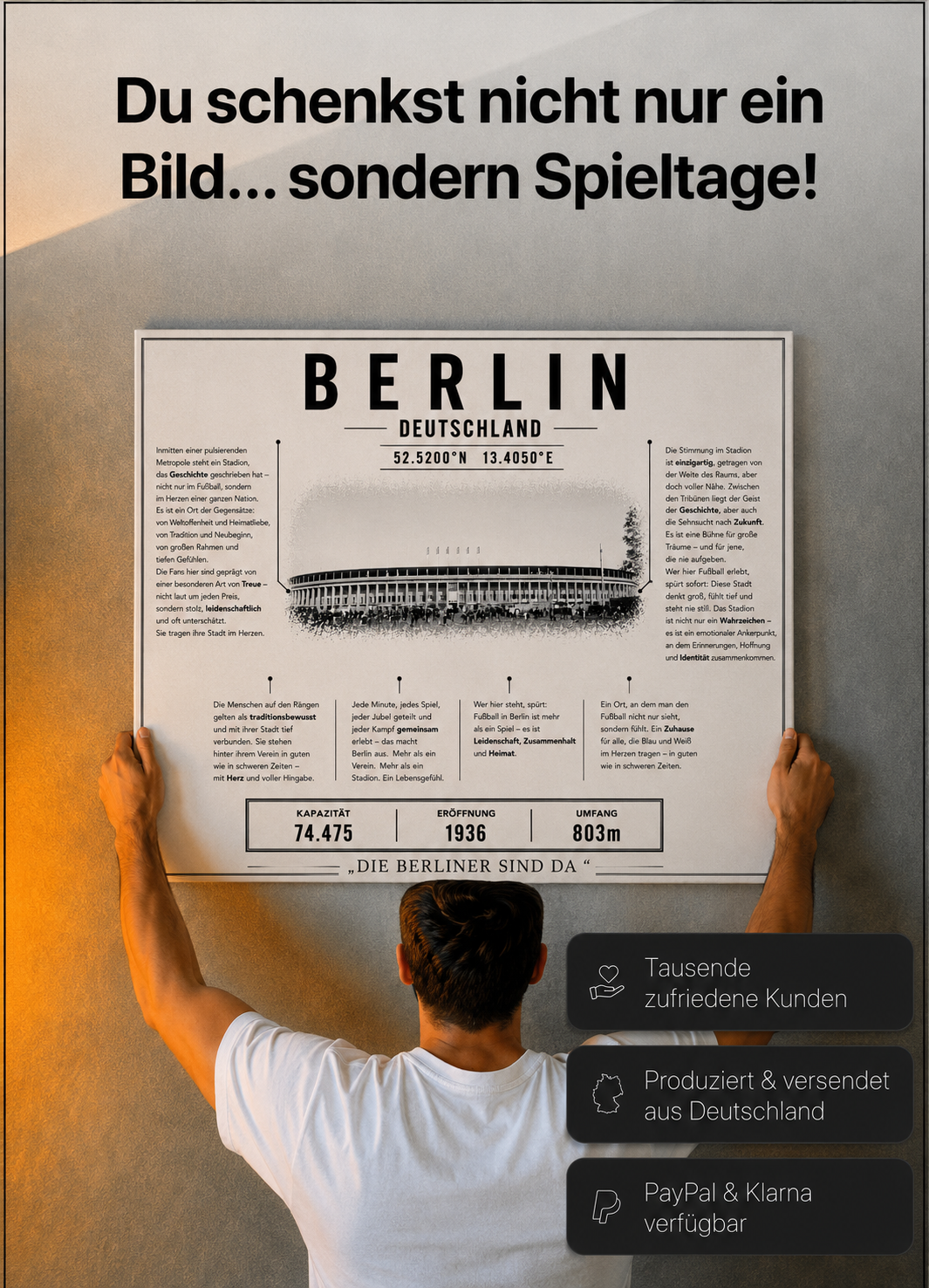 Berlin Hertha Stadion Leinwand