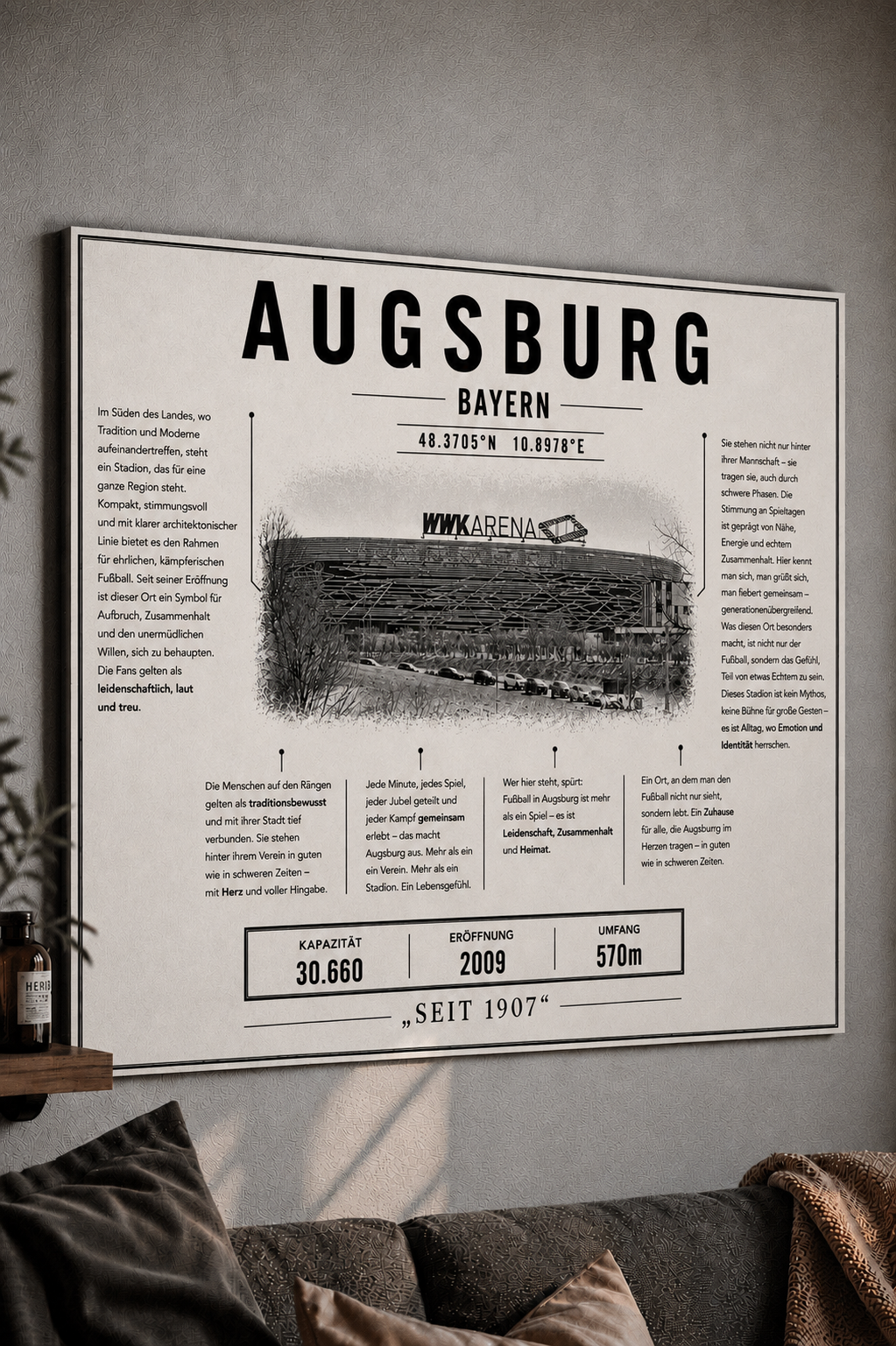 Augsburg Stadion Leinwand