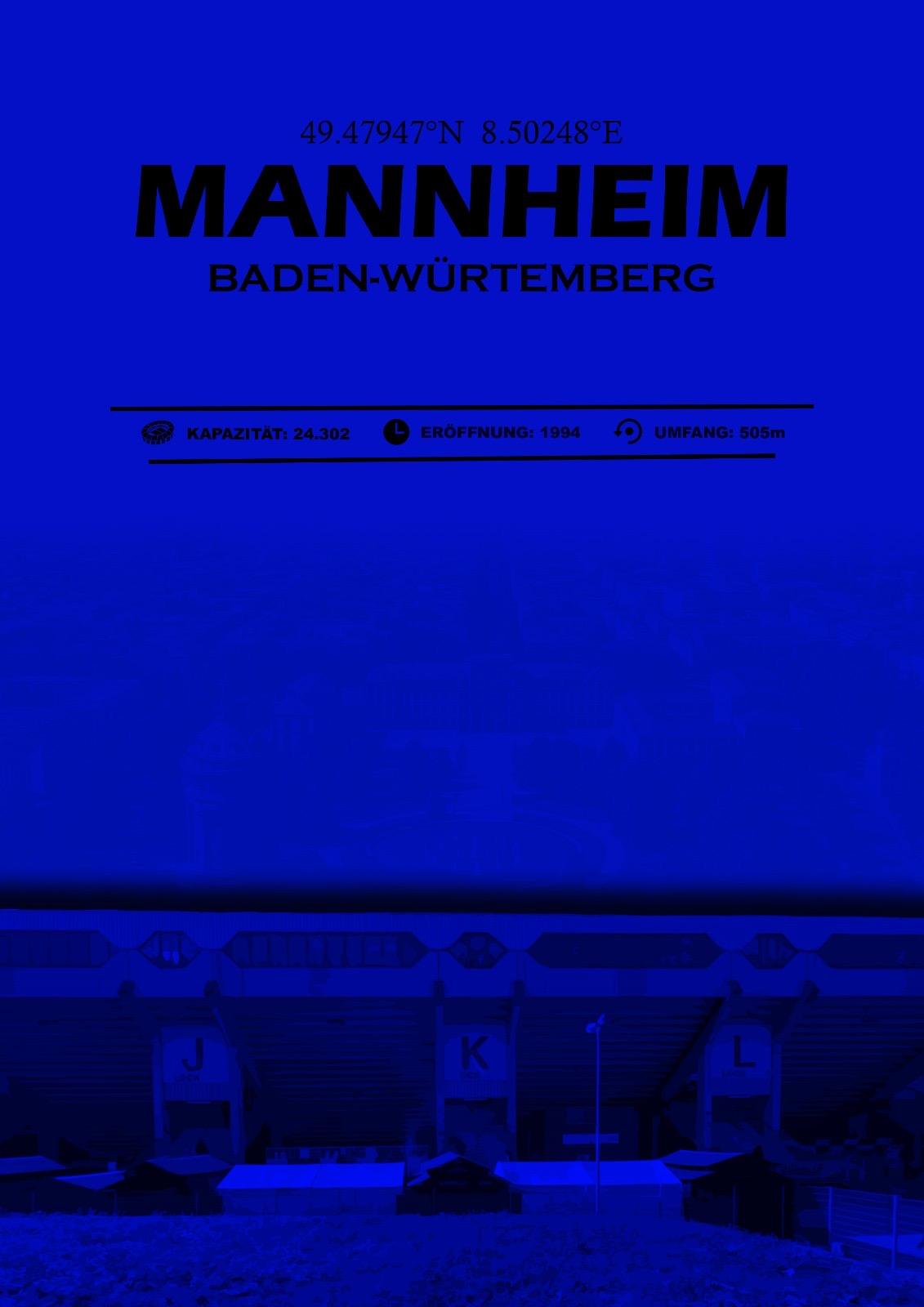Mannheim Stadion Leinwand