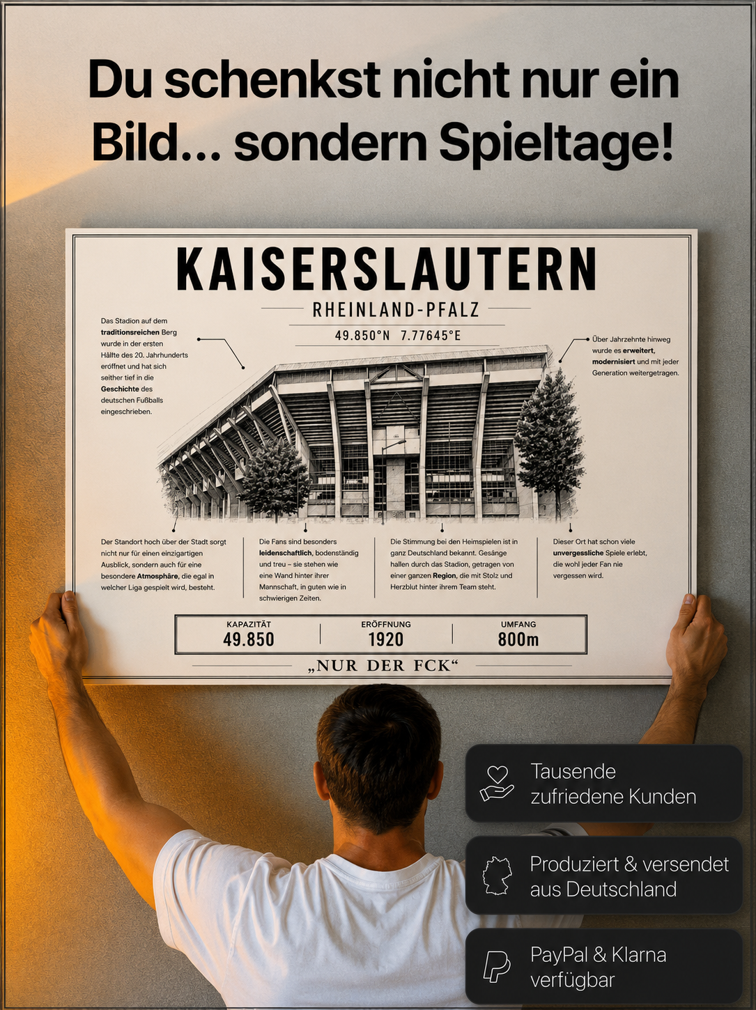 Kaiserslautern Stadion Leinwand