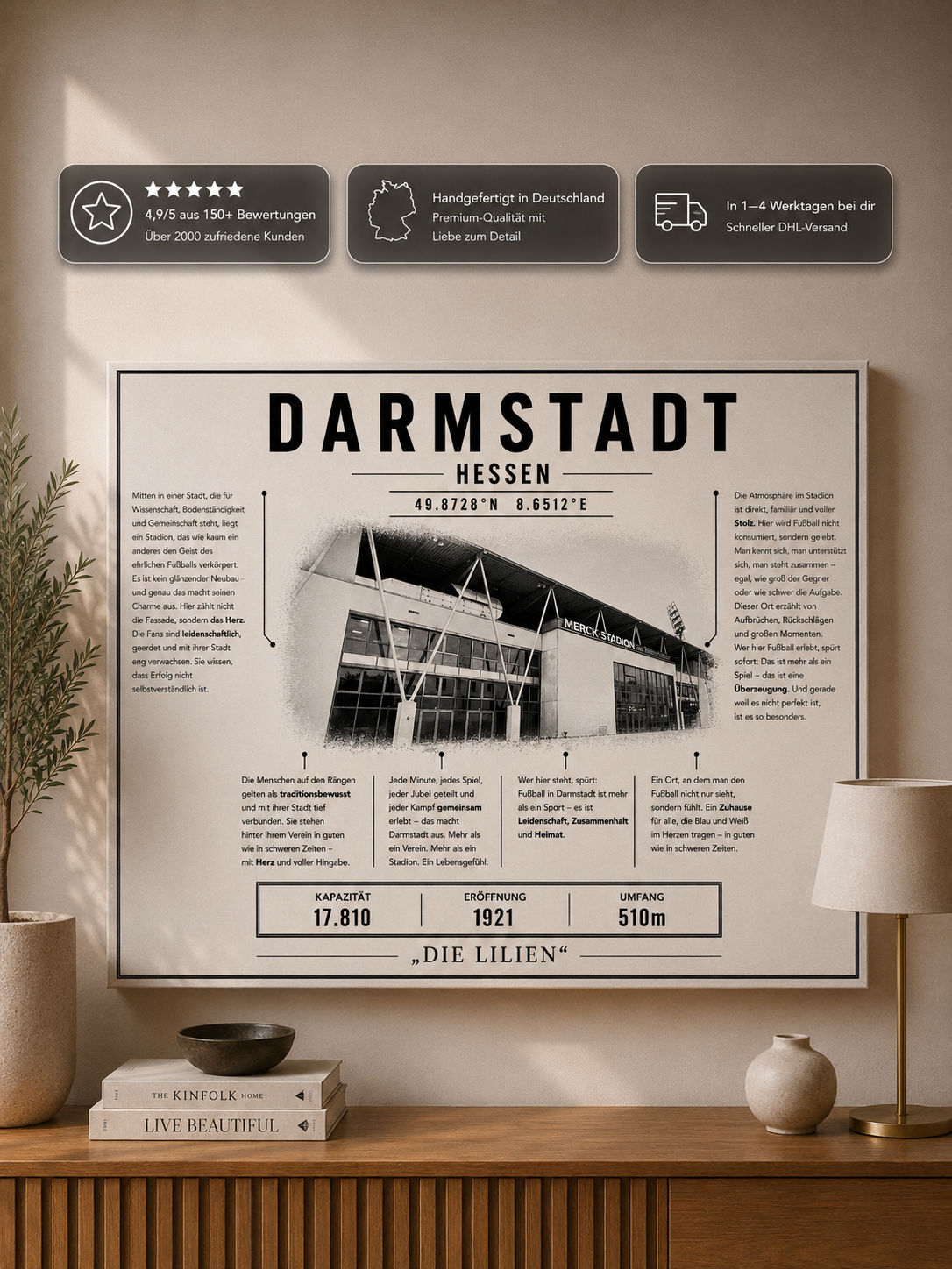 Darmstadt Stadion Leinwand