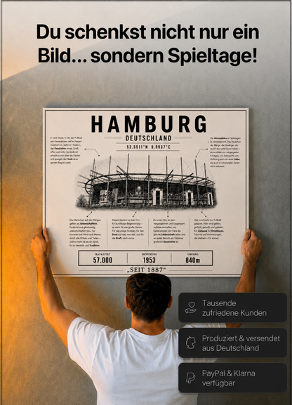 Hamburg Stadion Leinwand