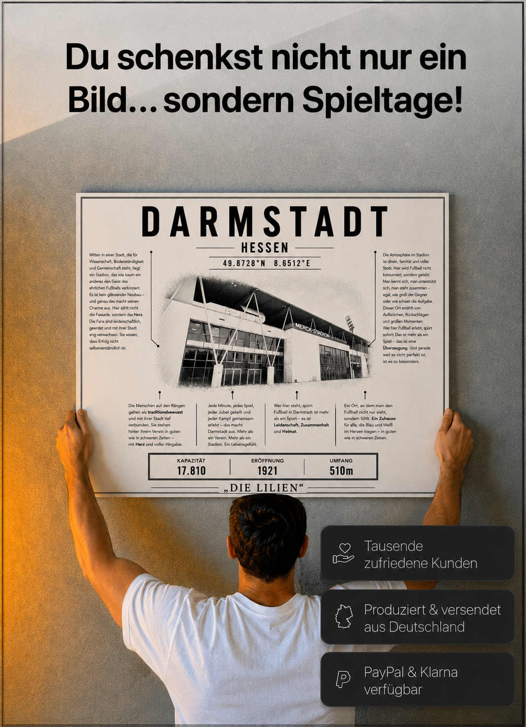 Darmstadt Stadion Leinwand