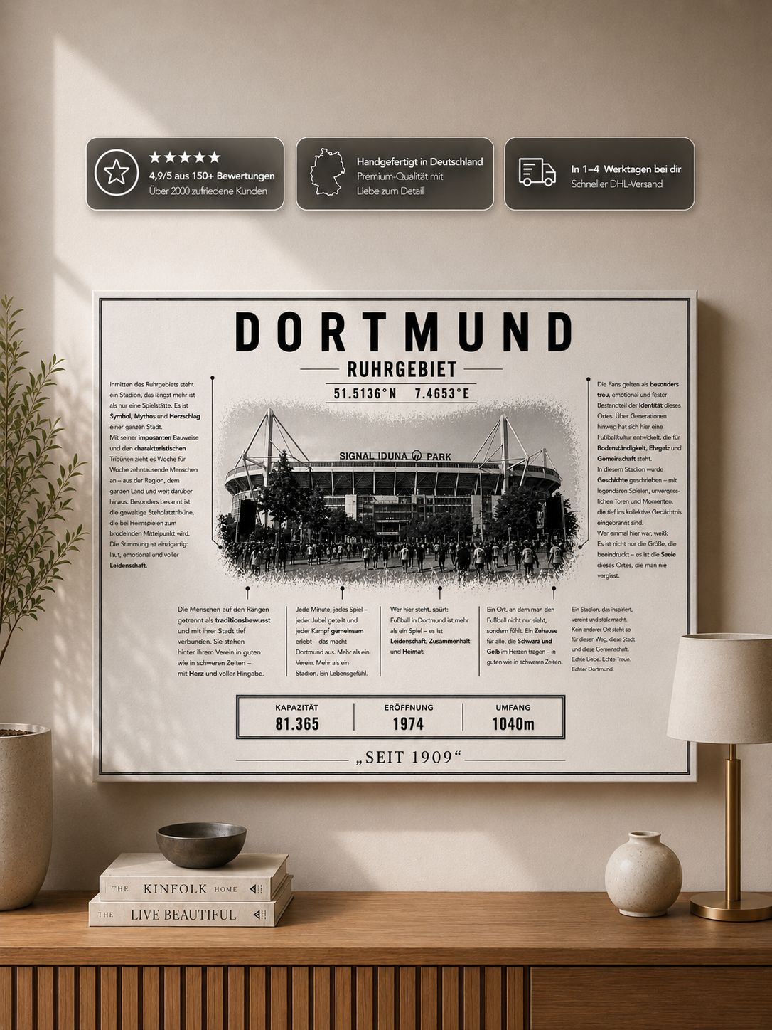 Dortmund Stadion Leinwand – Detailansicht 1