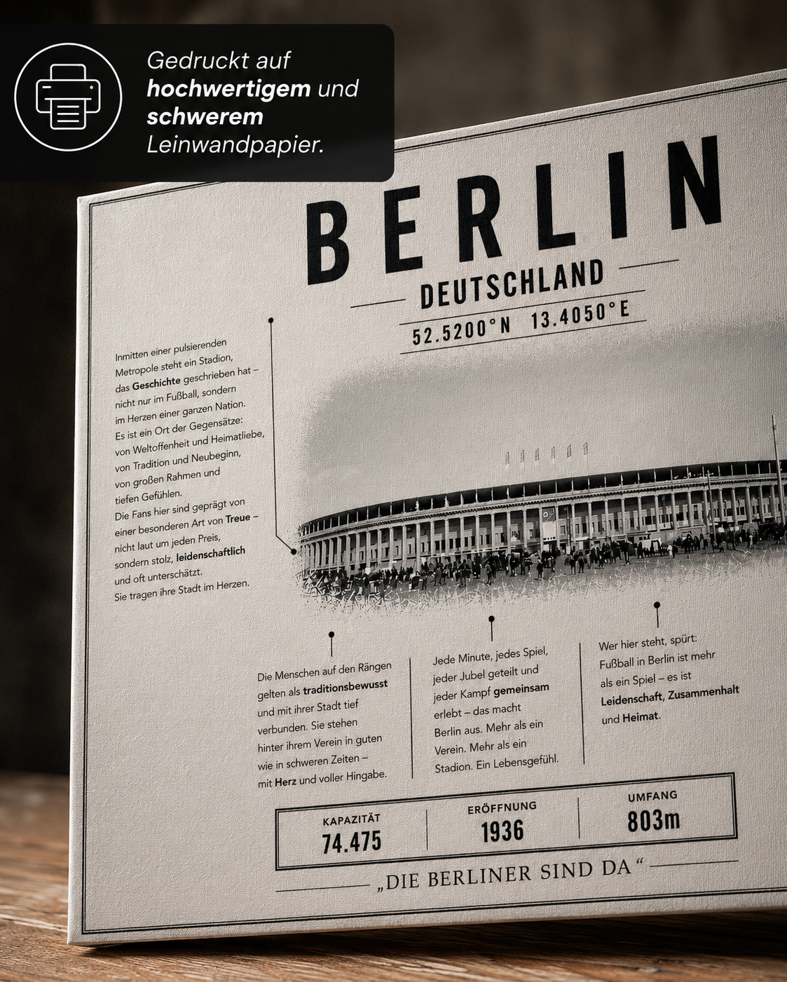 Berlin Stadion Leinwand – Detailansicht 2
