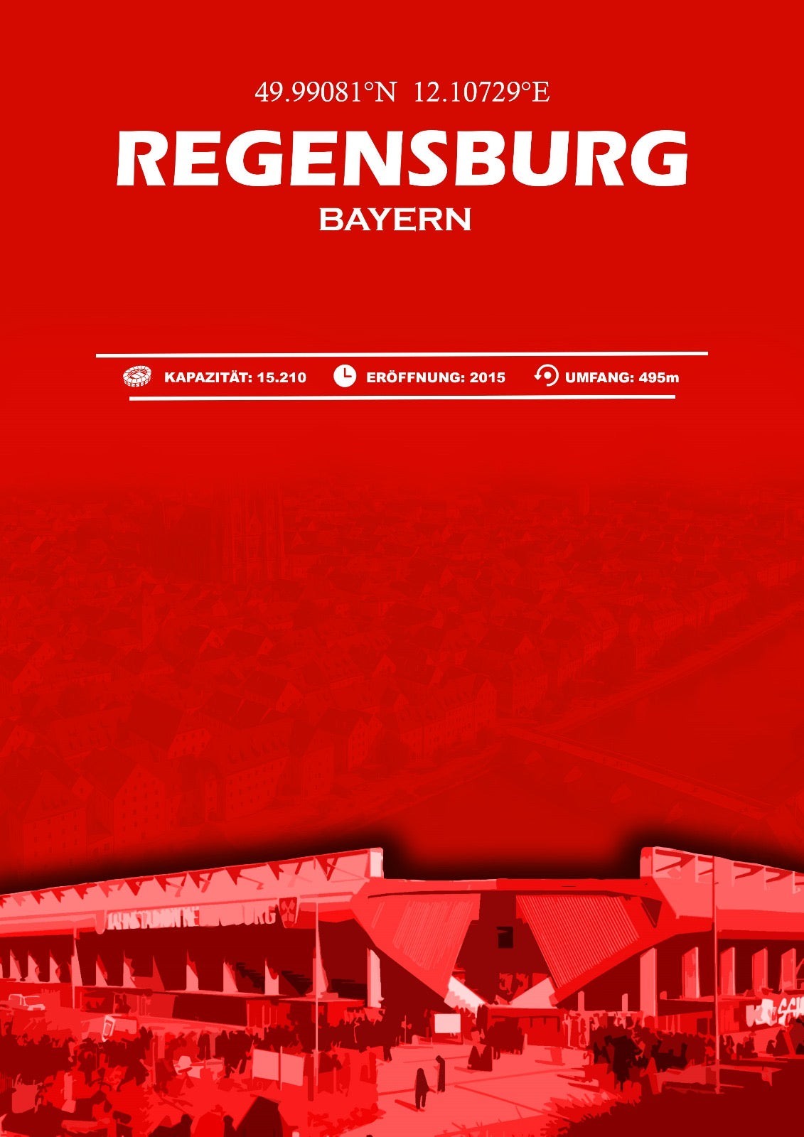 Regensburg Stadion Leinwand