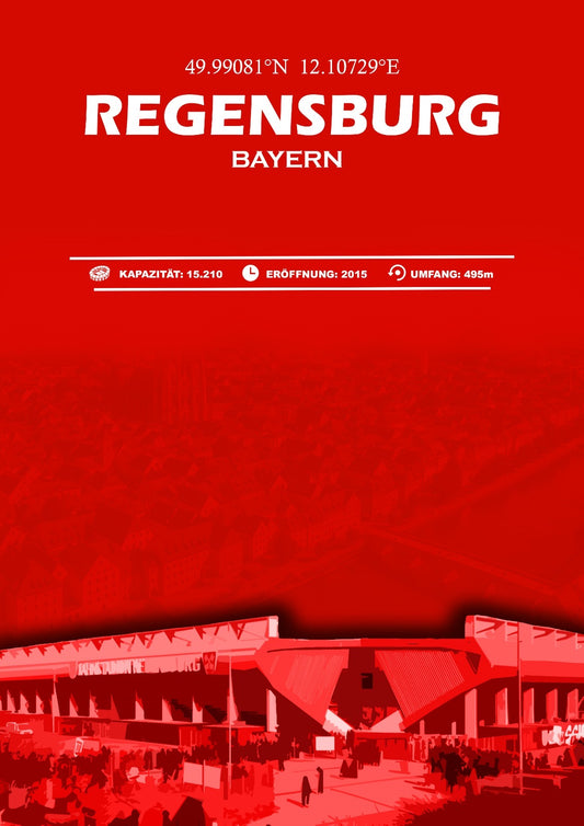Regensburg Stadion Leinwand