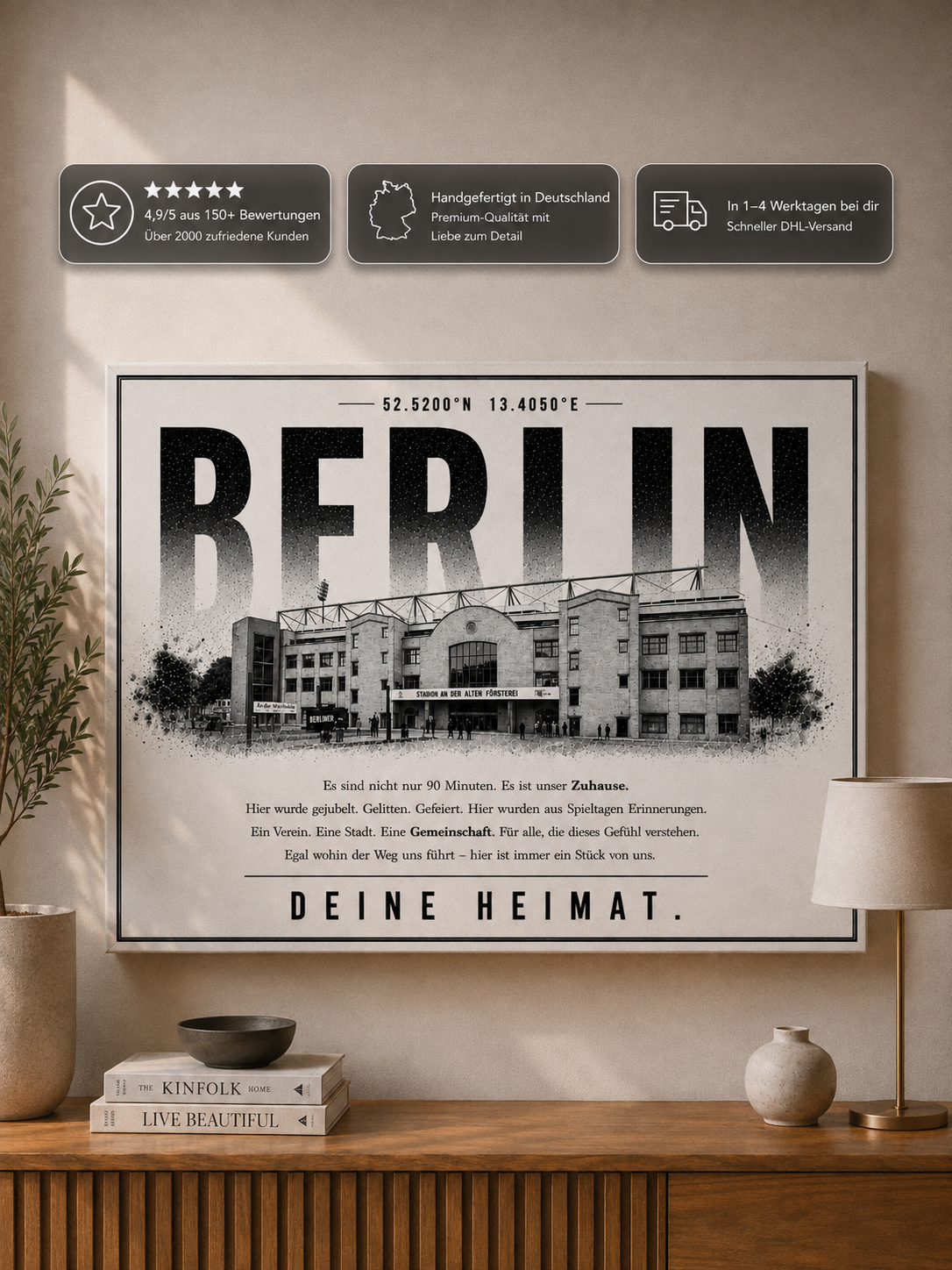Berlin Union Stadion Leinwand