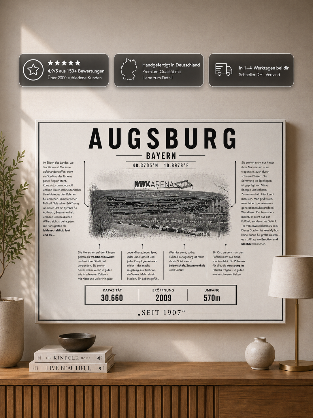 Augsburg Stadion Leinwand