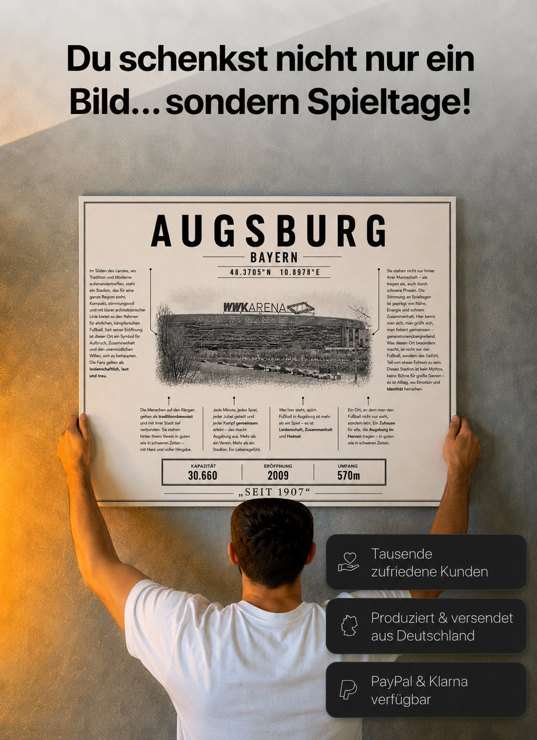 Augsburg Stadion Leinwand