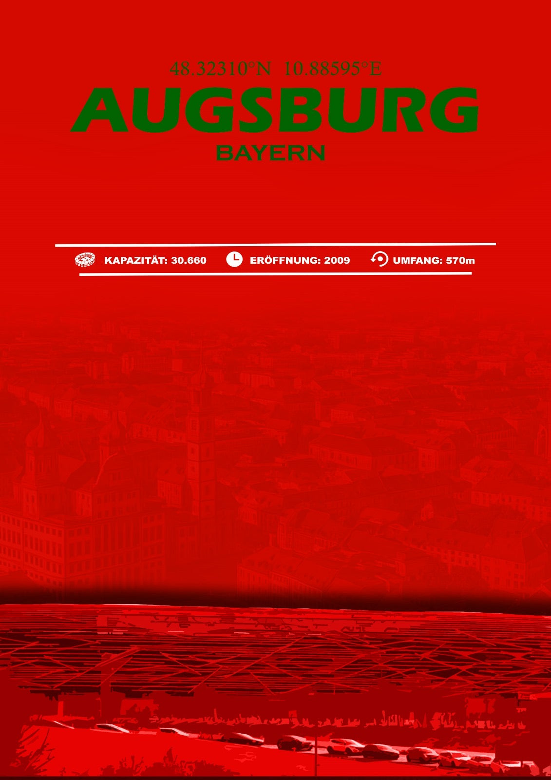 Augsburg Stadion Leinwand