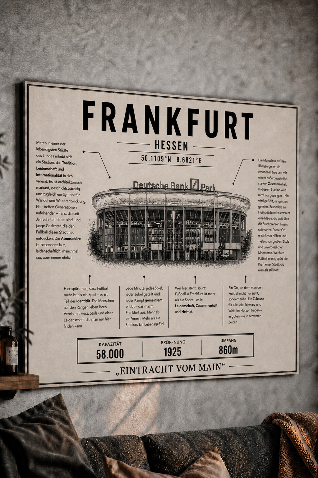Frankfurt Stadion Leinwand