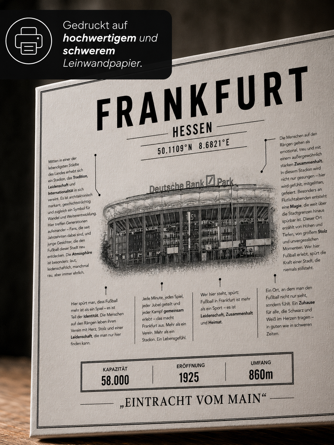 Frankfurt Stadion Leinwand