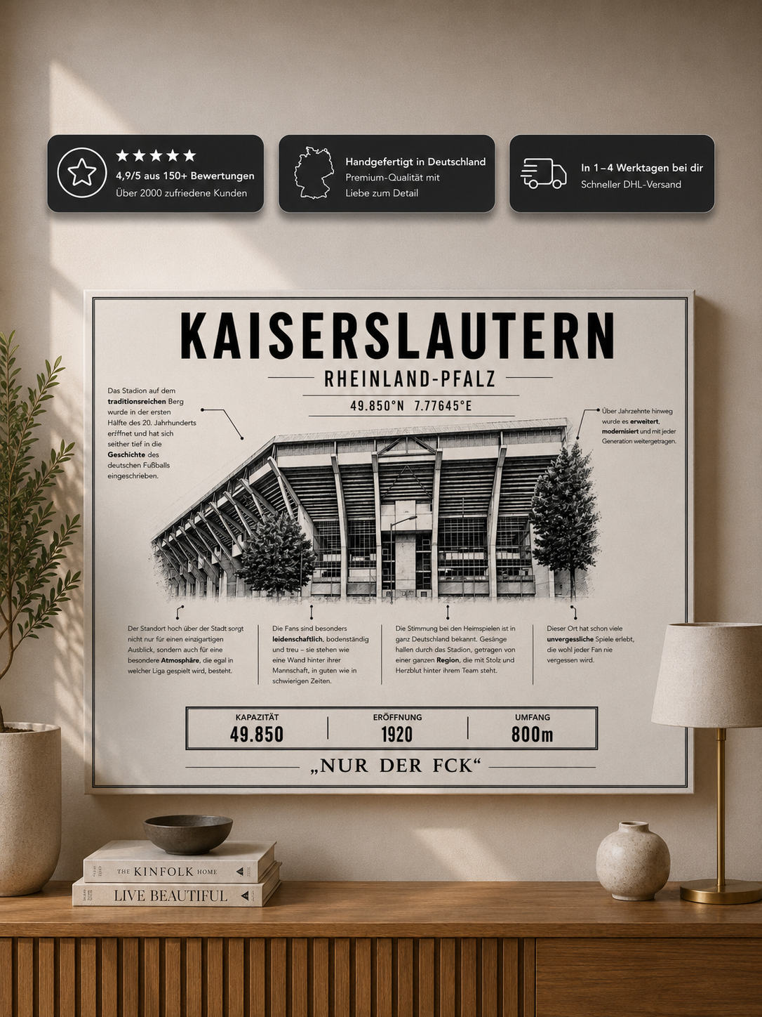 Kaiserslautern Stadion Leinwand – Detailansicht 1
