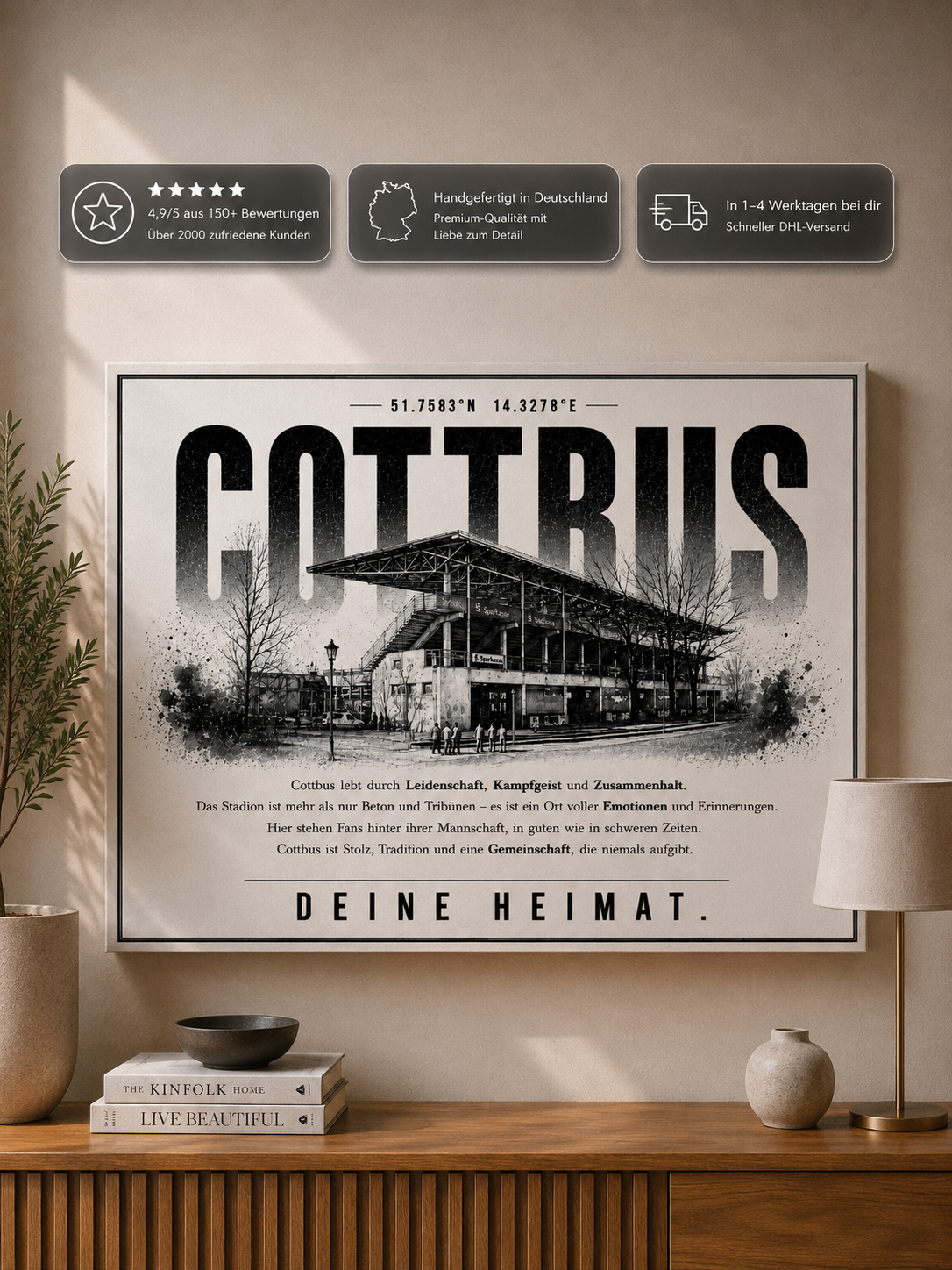 Cottbus Stadion Leinwand