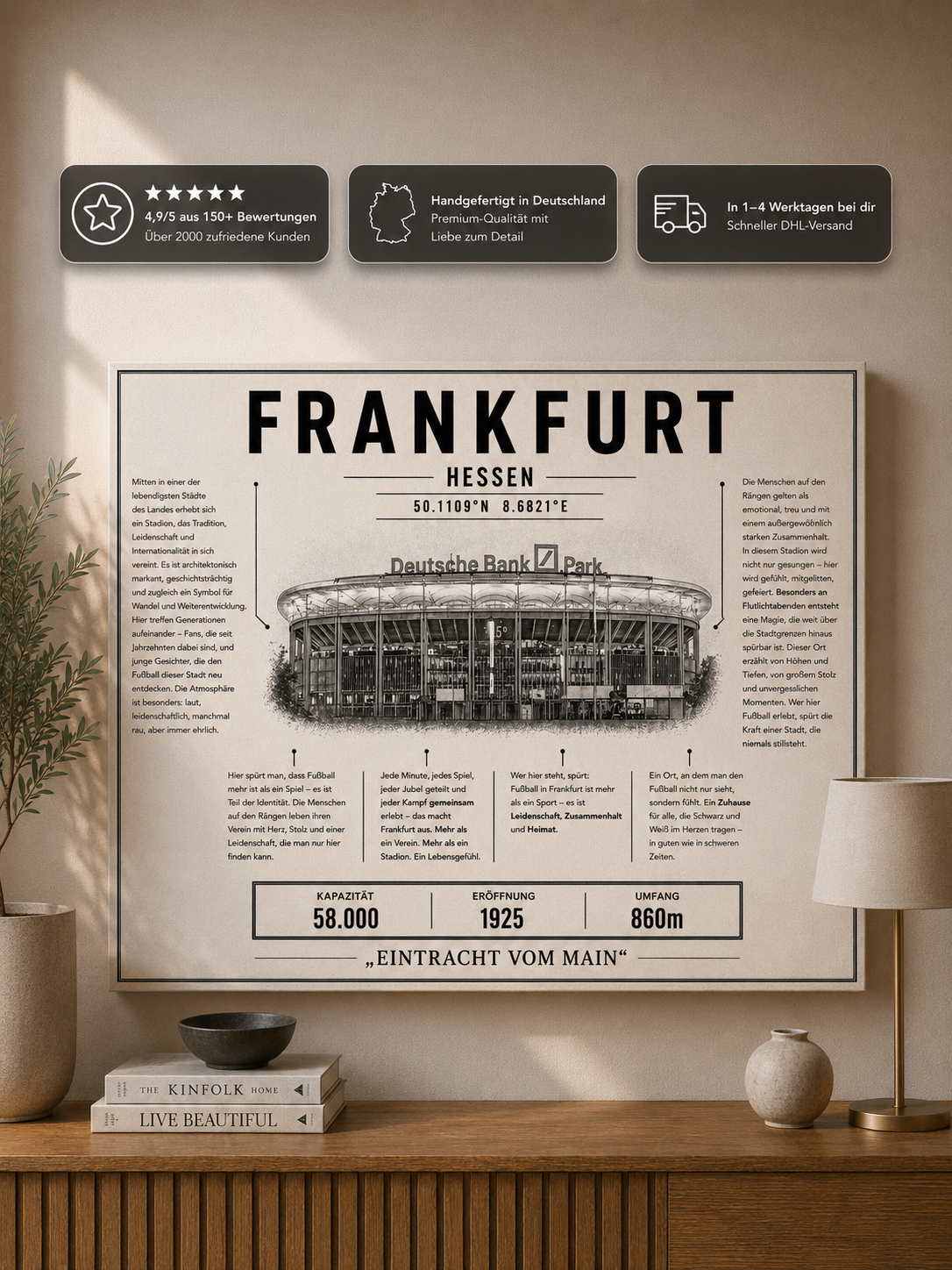 Frankfurt Stadion Leinwand – Detailansicht 1