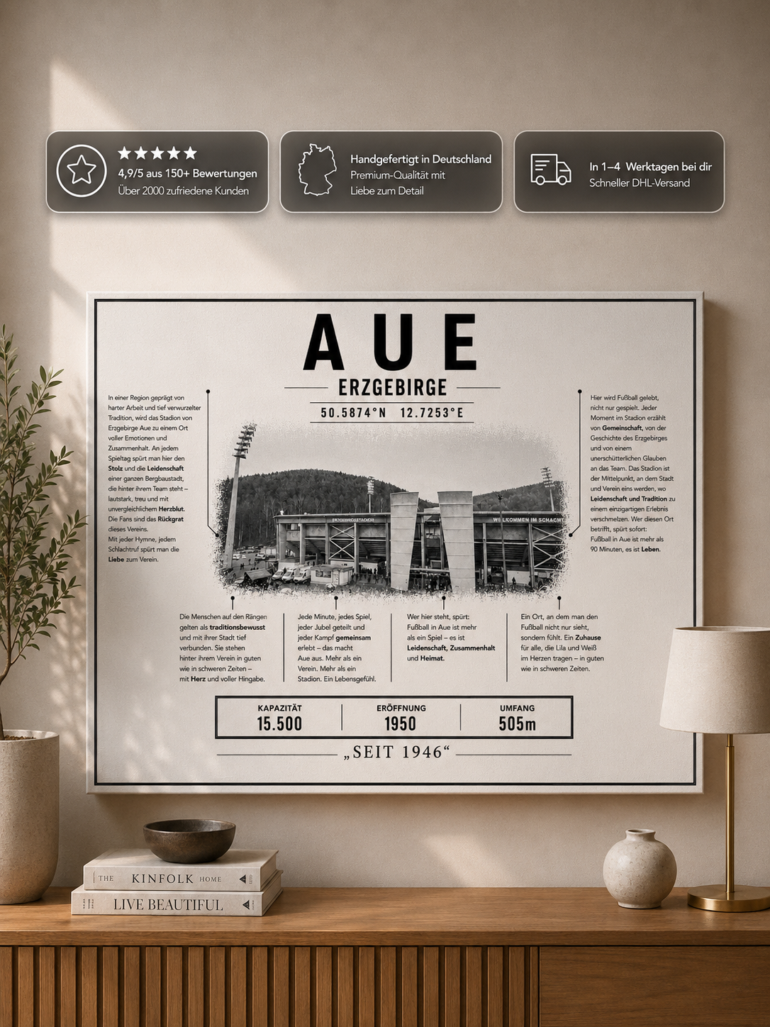 Aue Stadion Leinwand