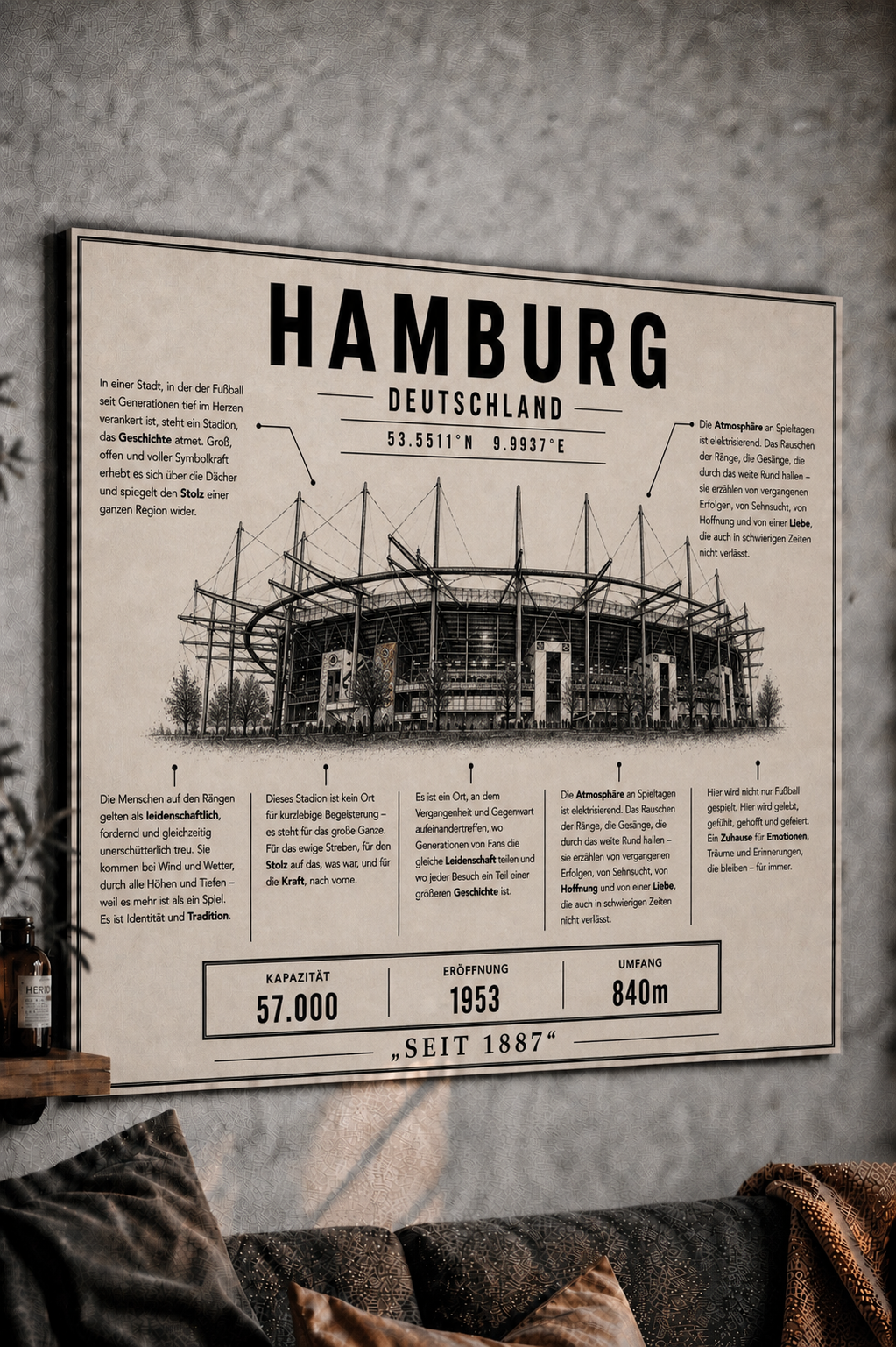 Hamburg Stadion Leinwand