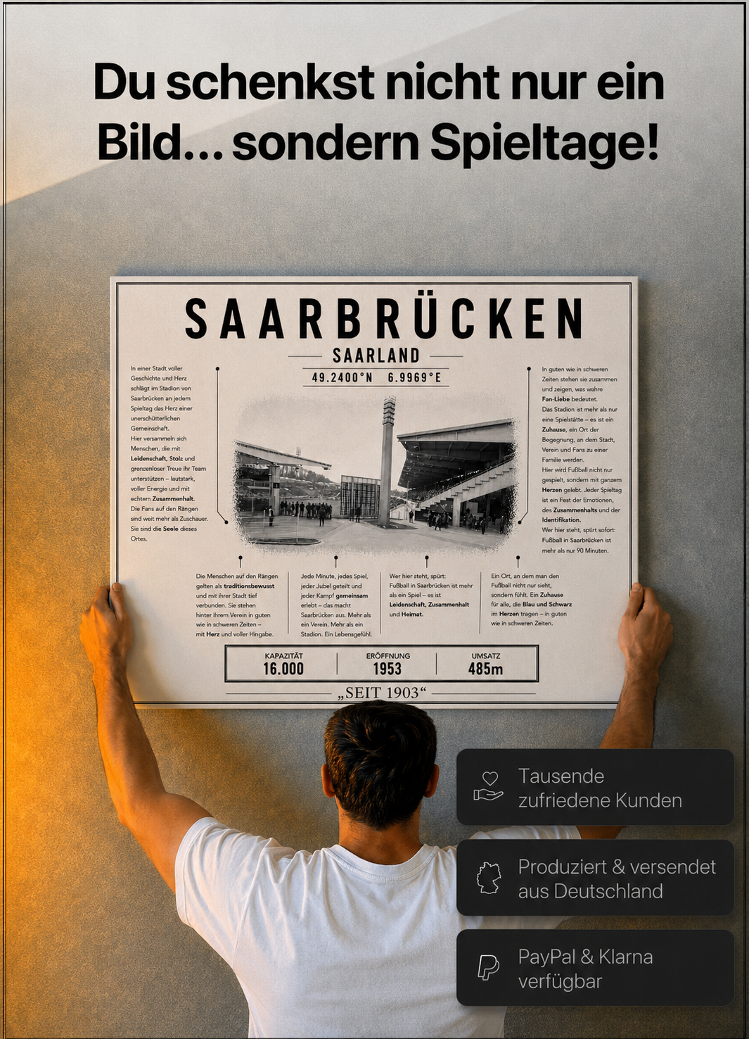 Saarbrücken Stadion Leinwand