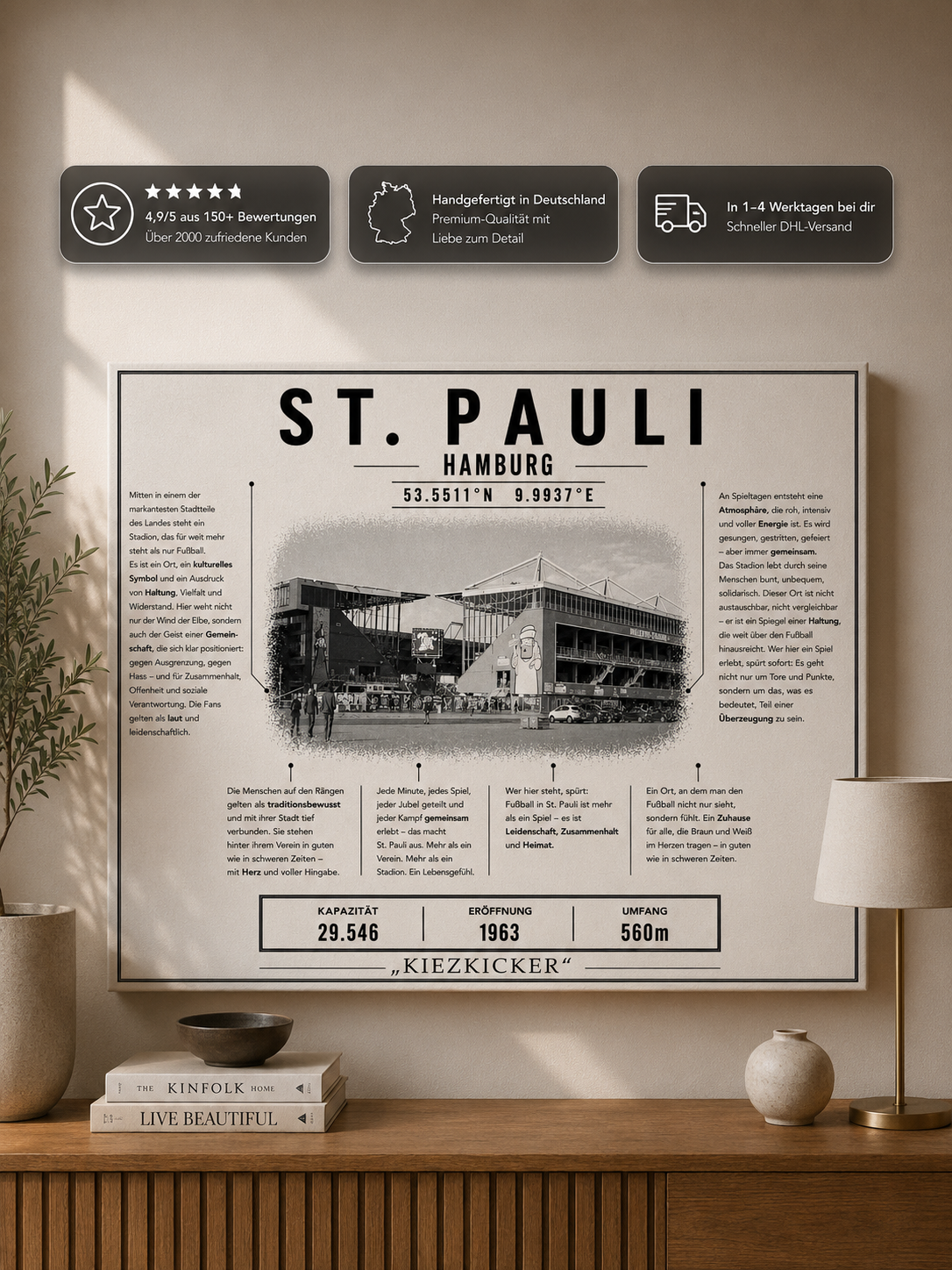 St. Pauli Stadion Leinwand – Detailansicht 1
