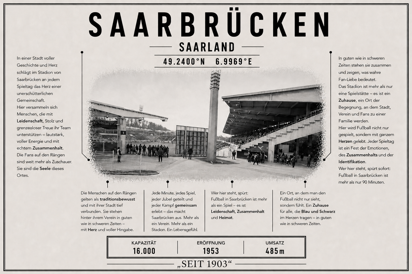 Saarbrücken Stadion Leinwand