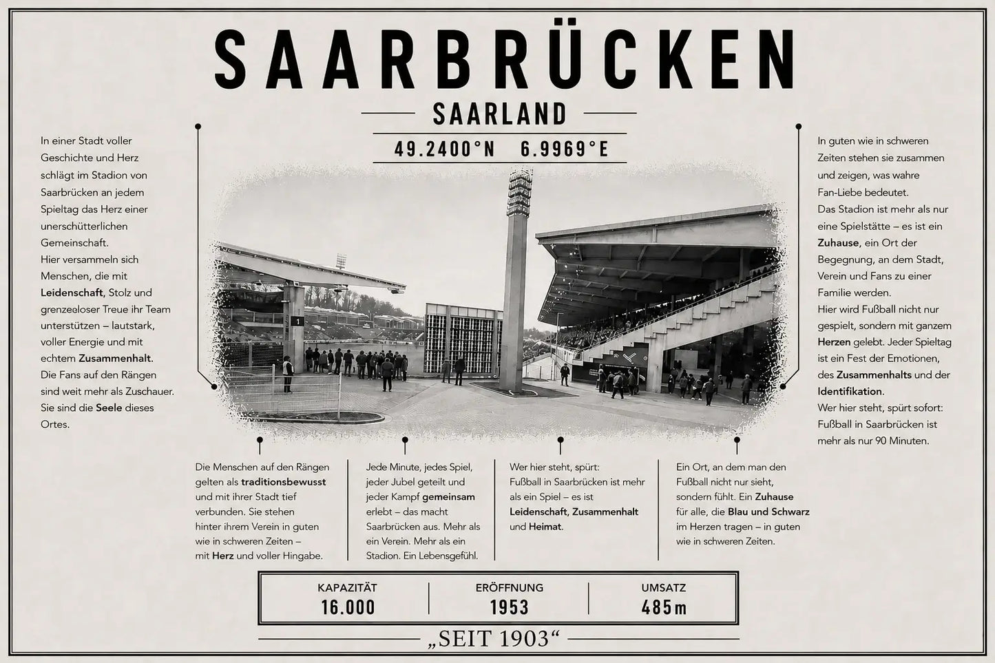 Saarbrücken Stadion Leinwand