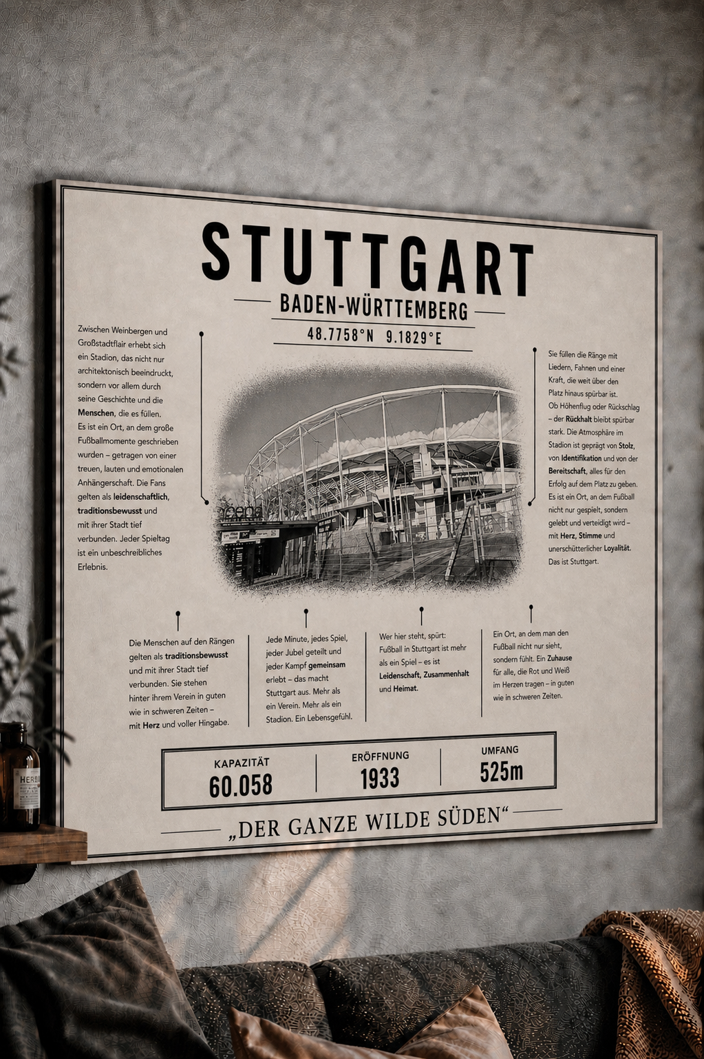 Stuttgart Stadion Leinwand