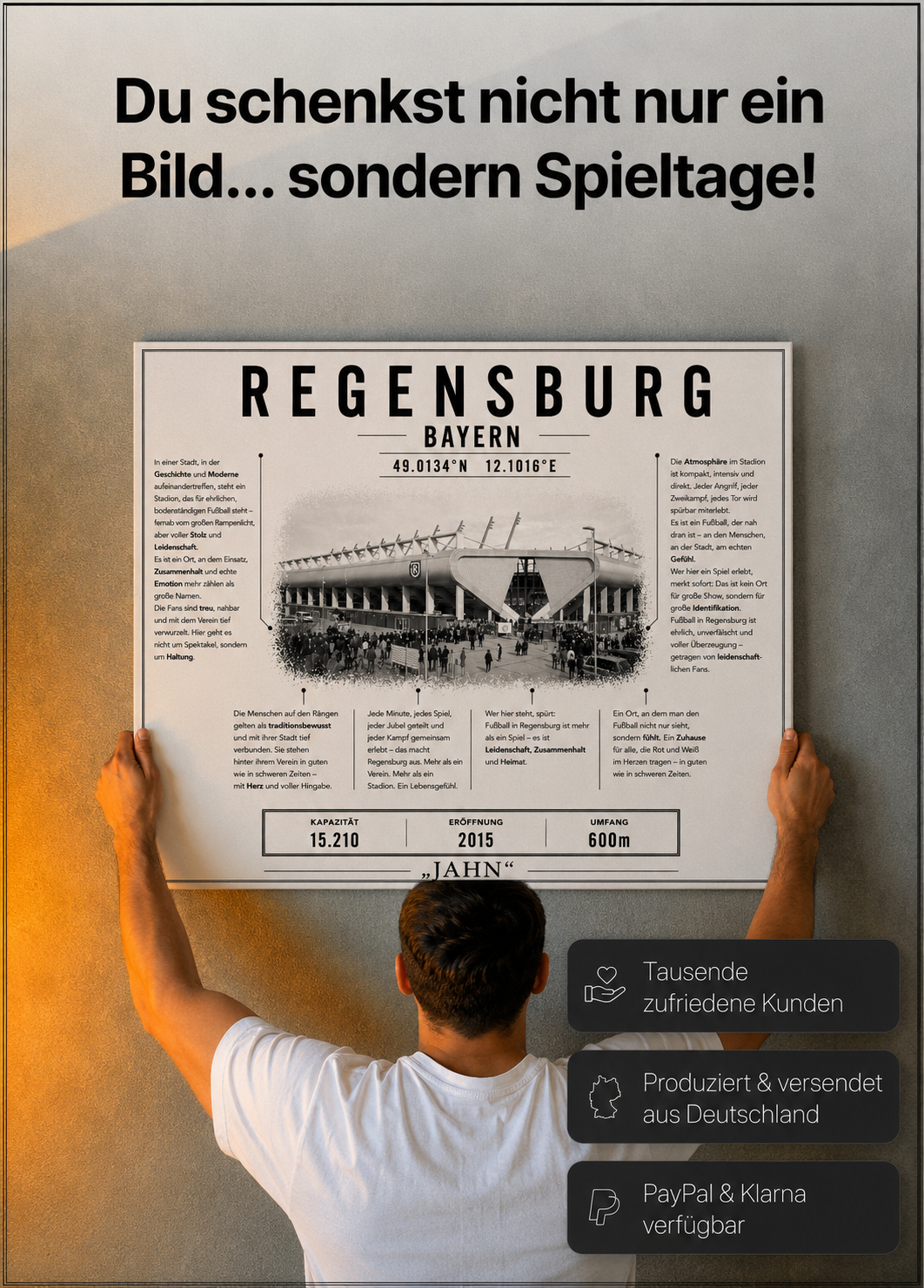 Regensburg Stadion Leinwand