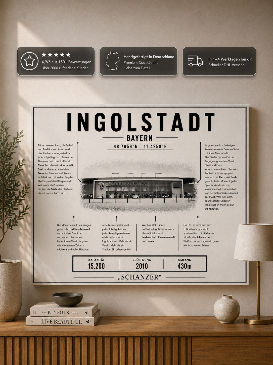 Ingolstadt Stadion Leinwand – Detailansicht 1