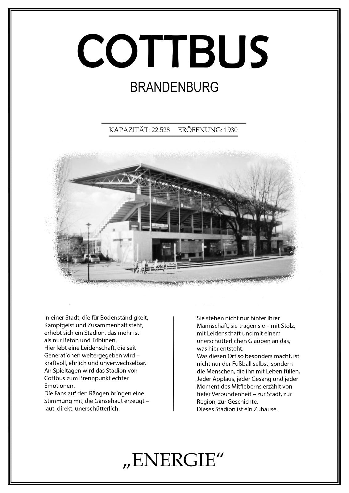 Cottbus Stadion Leinwand