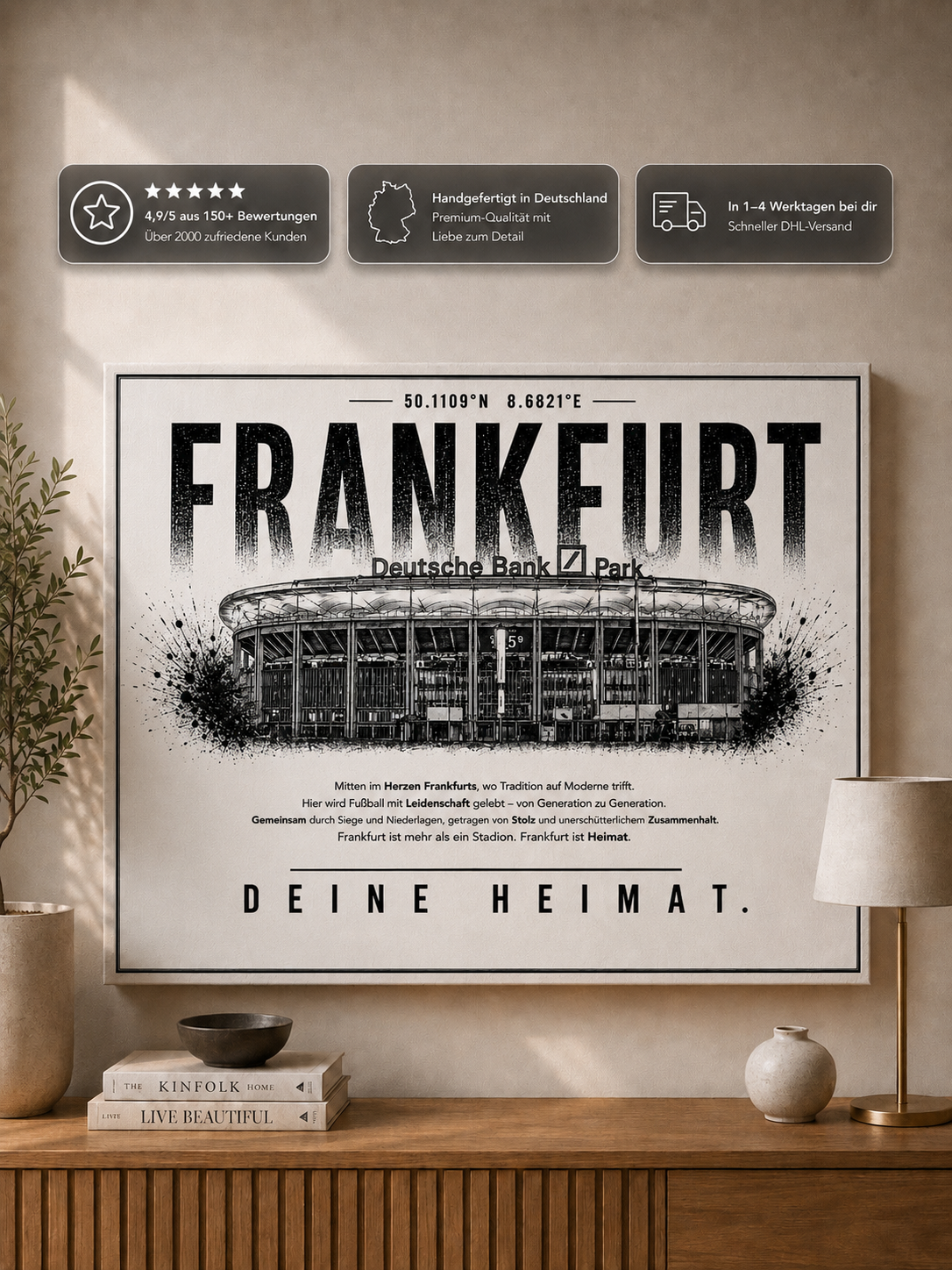 Frankfurt Stadion Leinwand