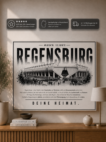 Regensburg Stadion Leinwand