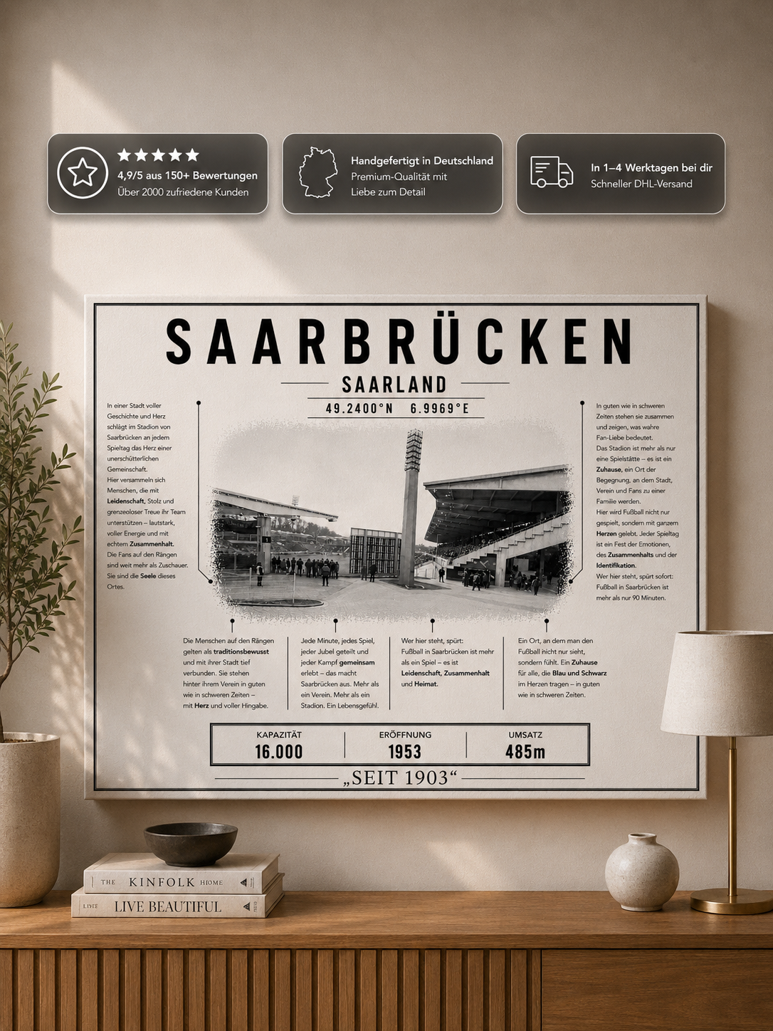 Saarbrücken Stadion Leinwand