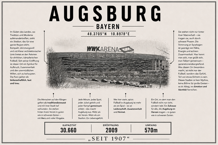 Augsburg Stadion Leinwand