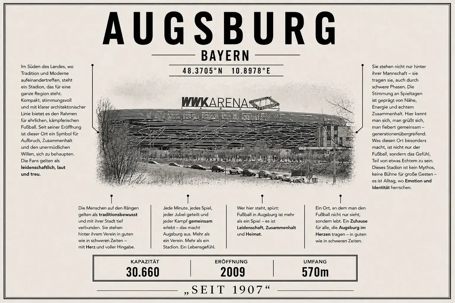 Augsburg Stadion Leinwand