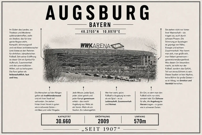 Augsburg Stadion Leinwand