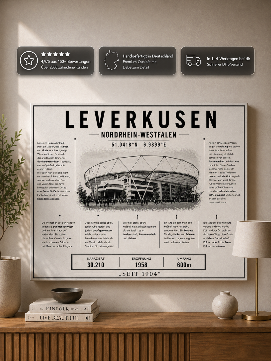 Leverkusen Stadion Leinwand – Detailansicht 1