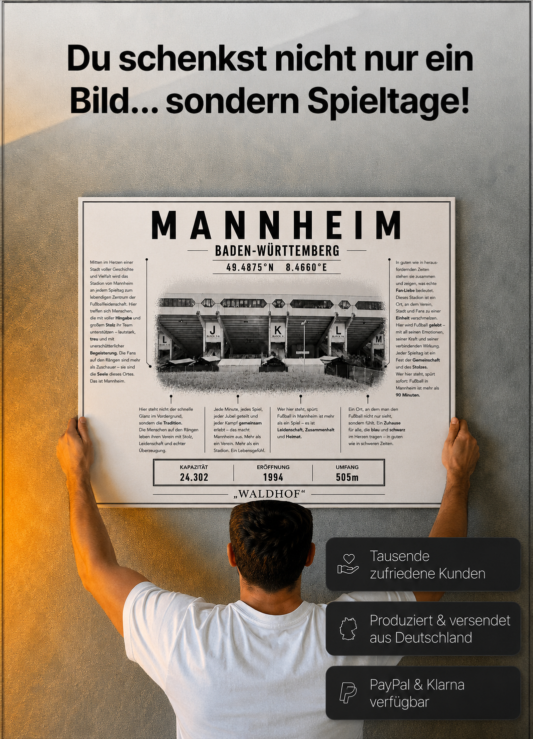 Mannheim Stadion Leinwand