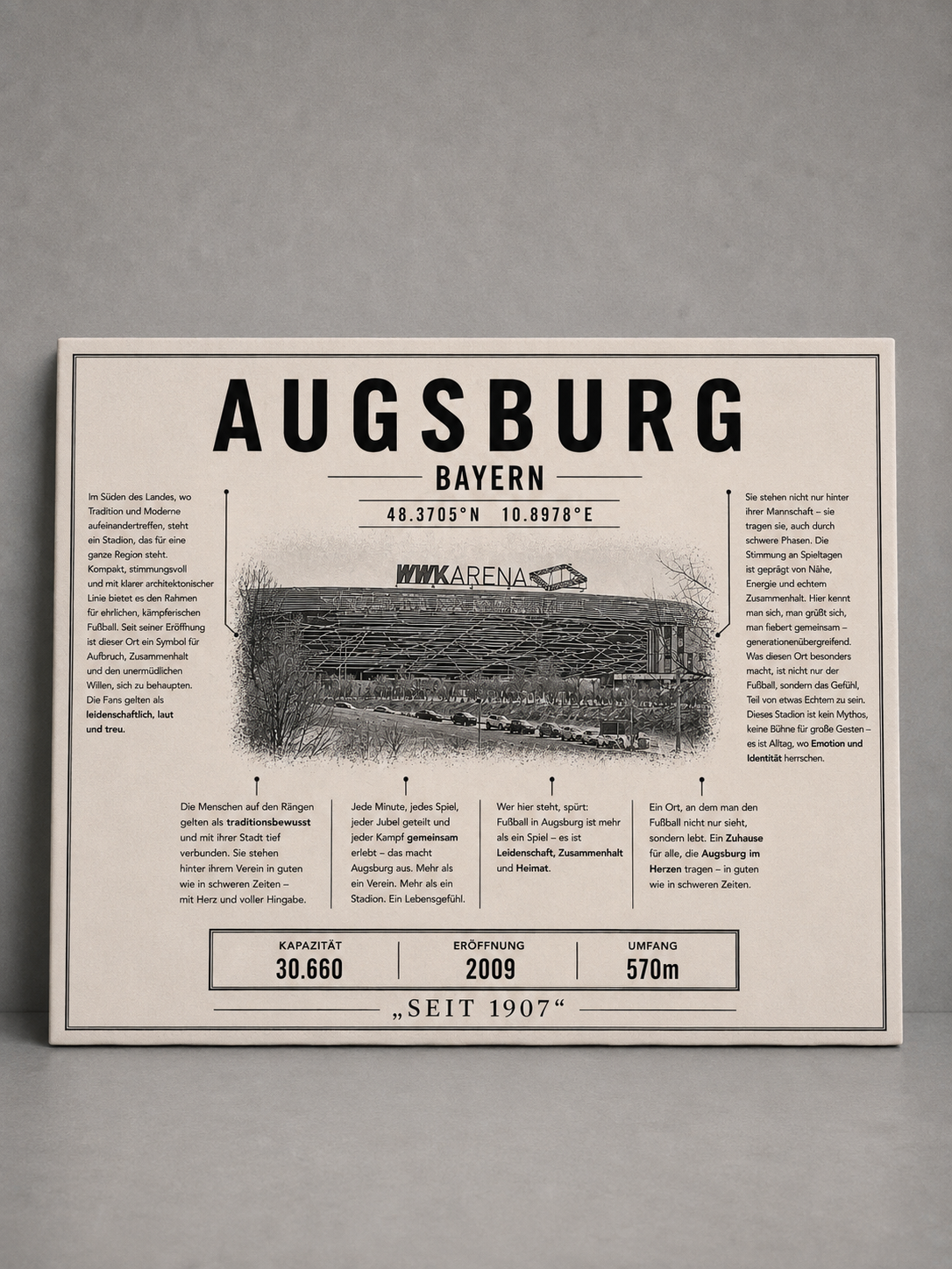 Augsburg Stadion Leinwand