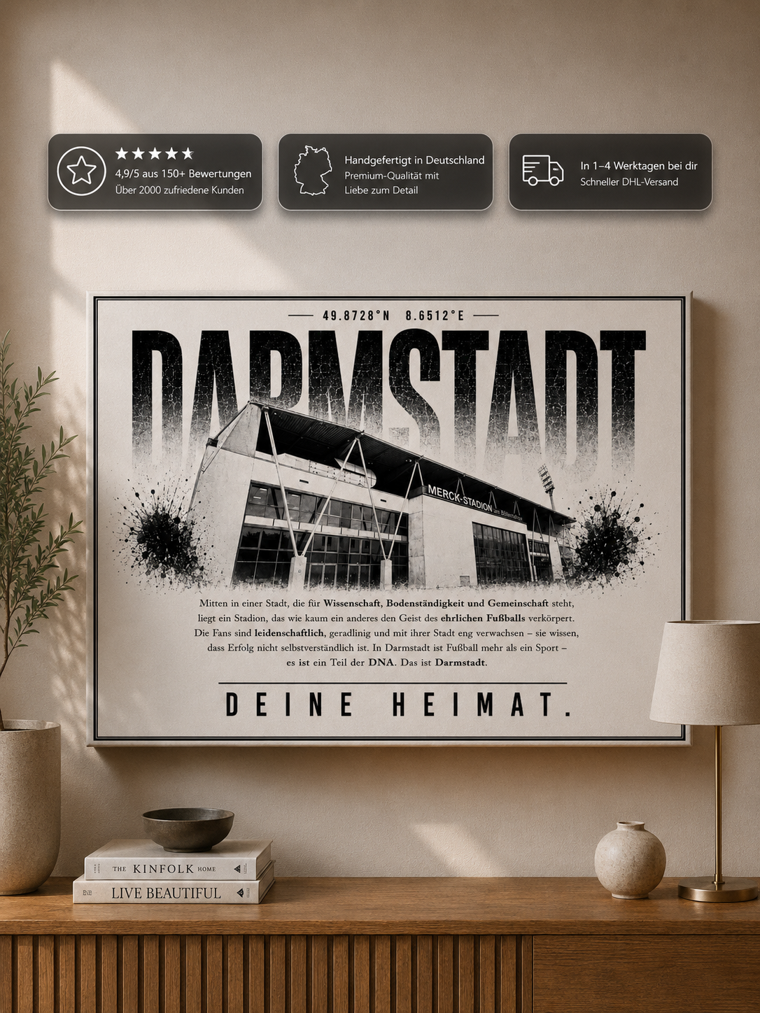 Darmstadt Stadion Leinwand