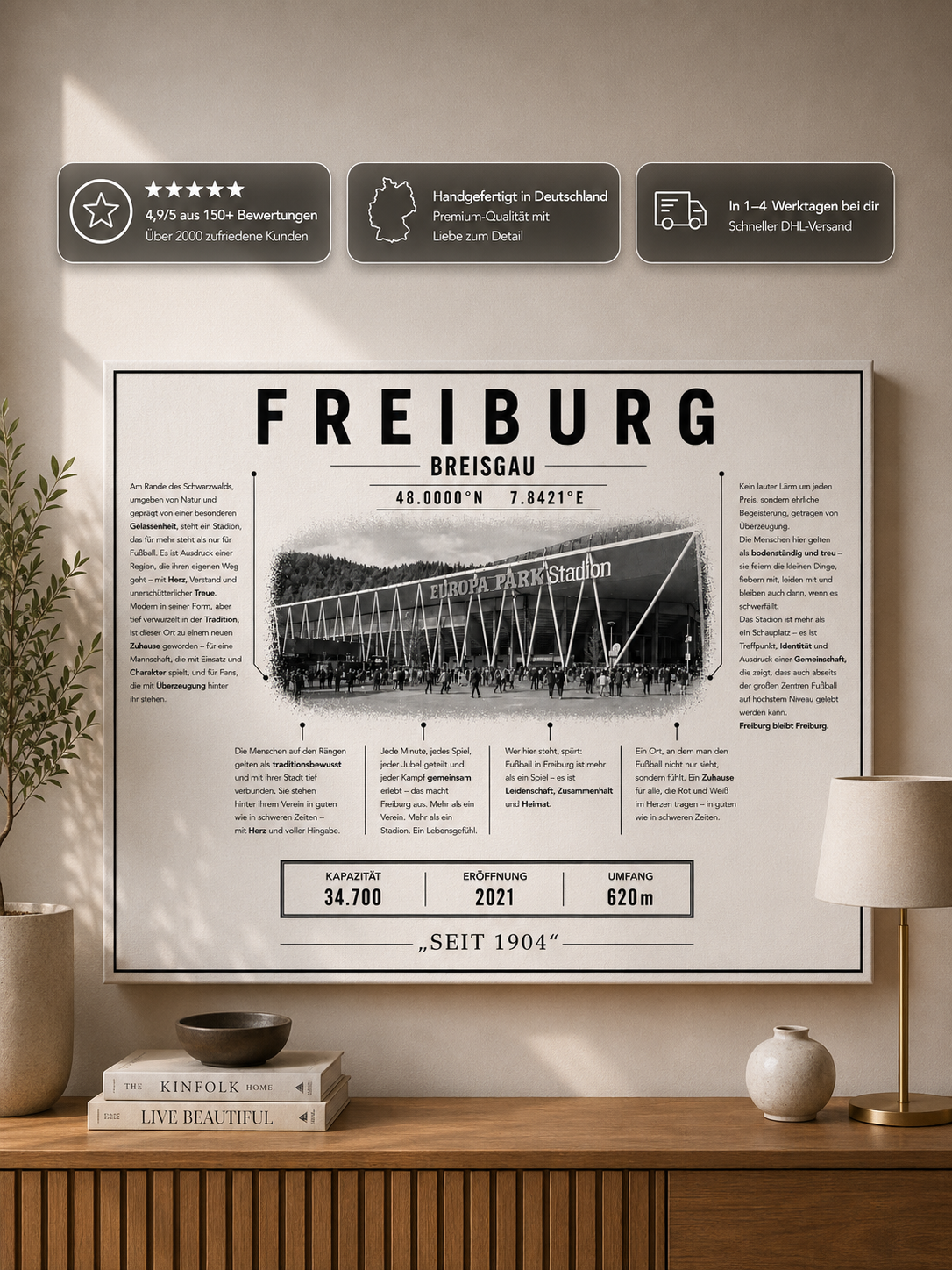 Freiburg Stadion Leinwand – Detailansicht 1