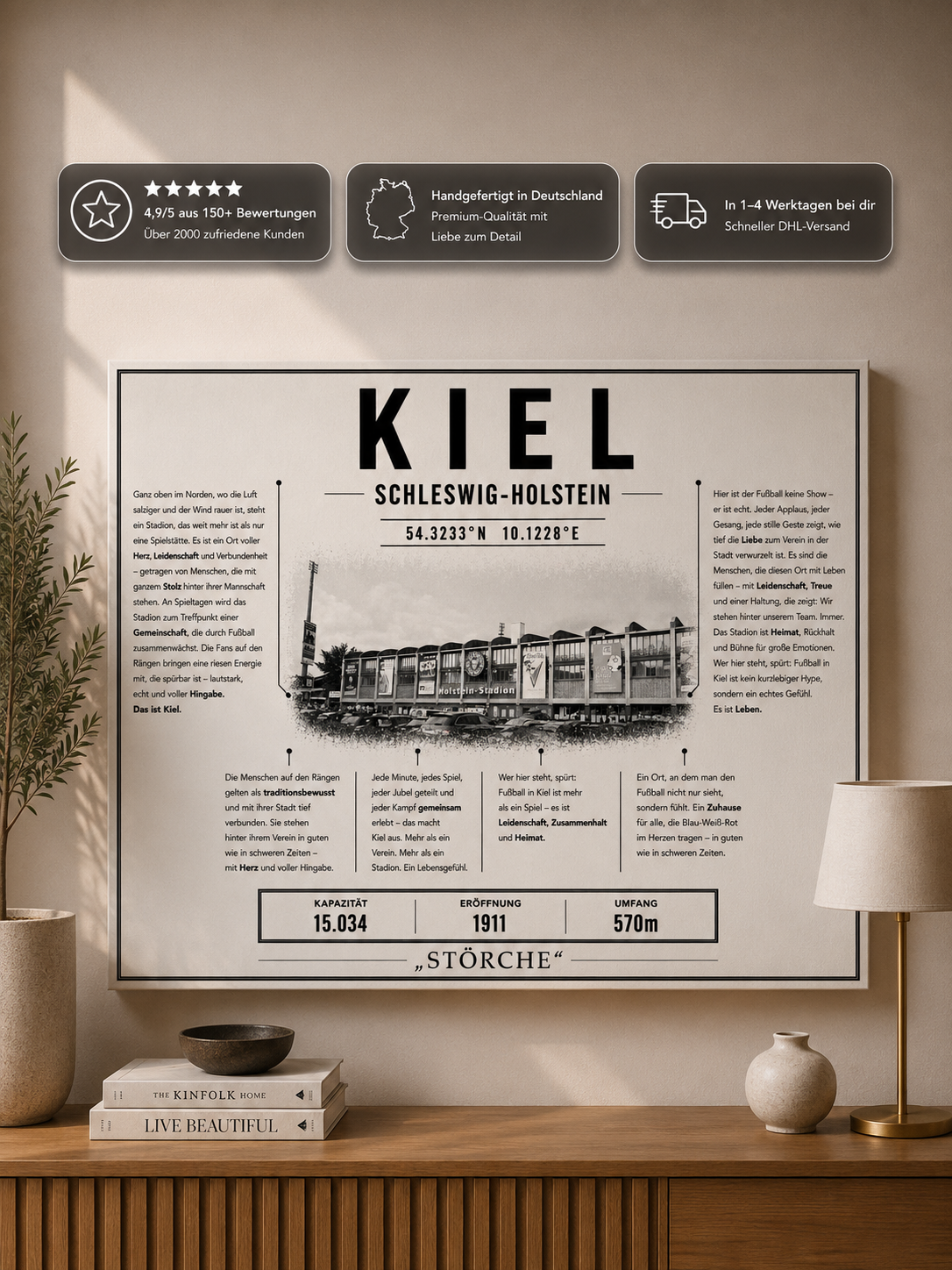 Kiel Stadion Leinwand – Detailansicht 1
