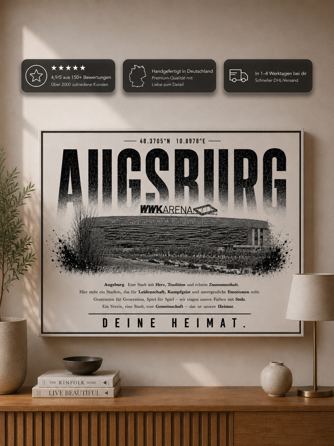 Augsburg Stadion Leinwand – Detailansicht 1
