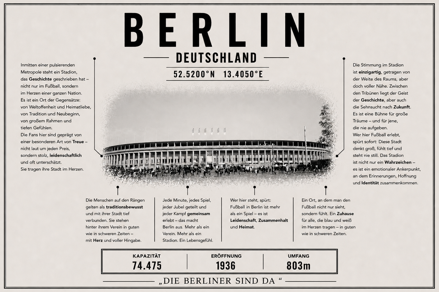 Berlin Stadion Leinwand