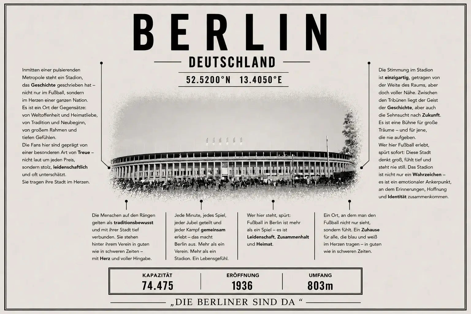 Berlin Stadion Leinwand