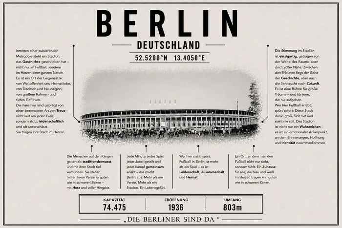 Berlin Stadion Leinwand
